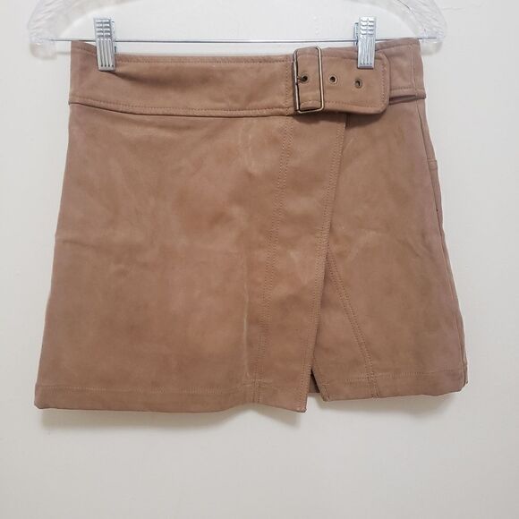 Free People Leather Mini Skirt Size 2 - Picture 2 of 9